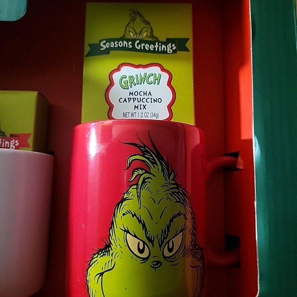 Ten Acre Gifts Grinch Coffee & Cocoa Mugs for Two - NEW in BOX Holiday Classic - Picture 4 of 6